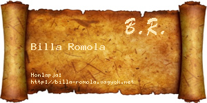 Billa Romola névjegykártya